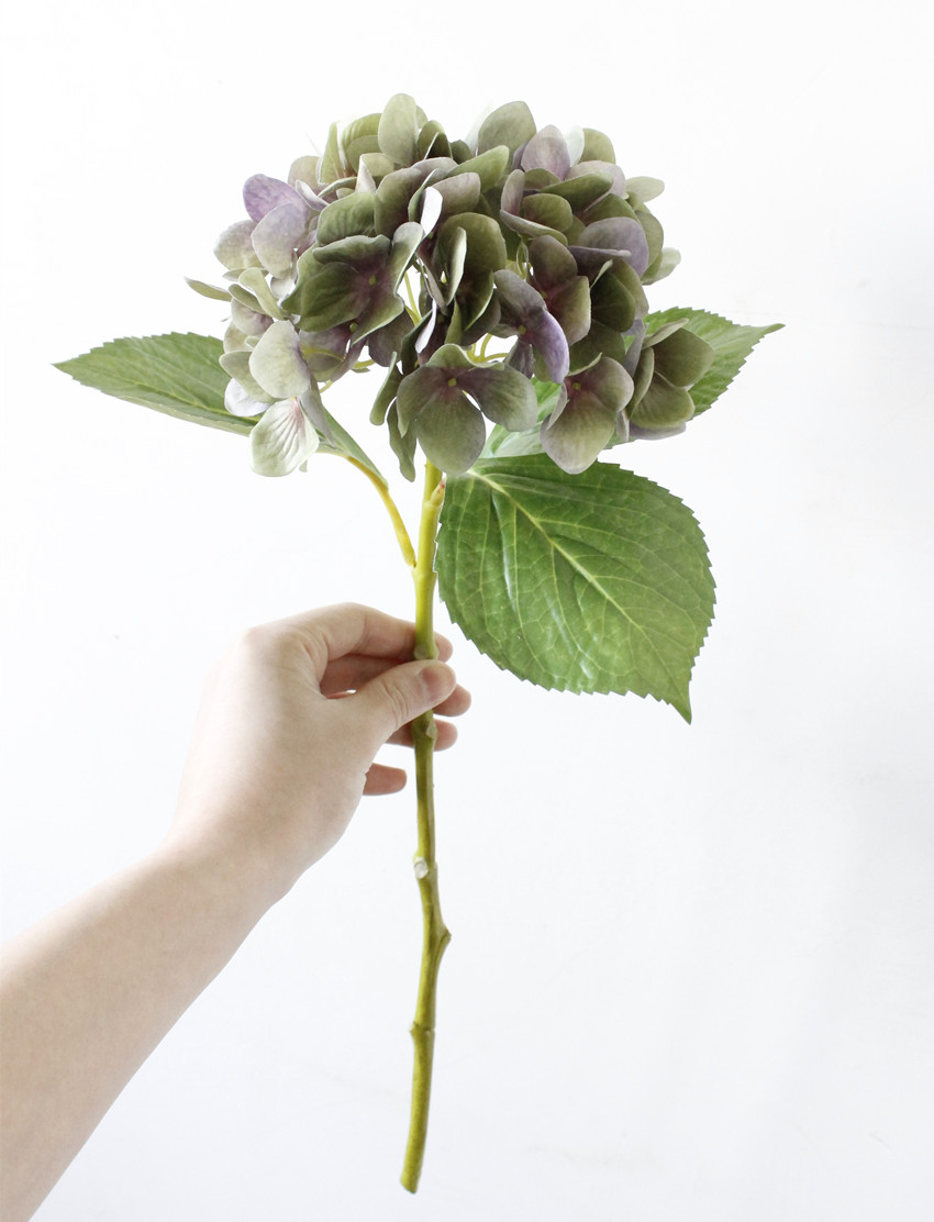New 3D color hydrangea artificial flower, mid-to-high-end artificial flower, wedding hydrangea flower arrangement, home decoration, 3-leaf silk flower L1700 pic 6