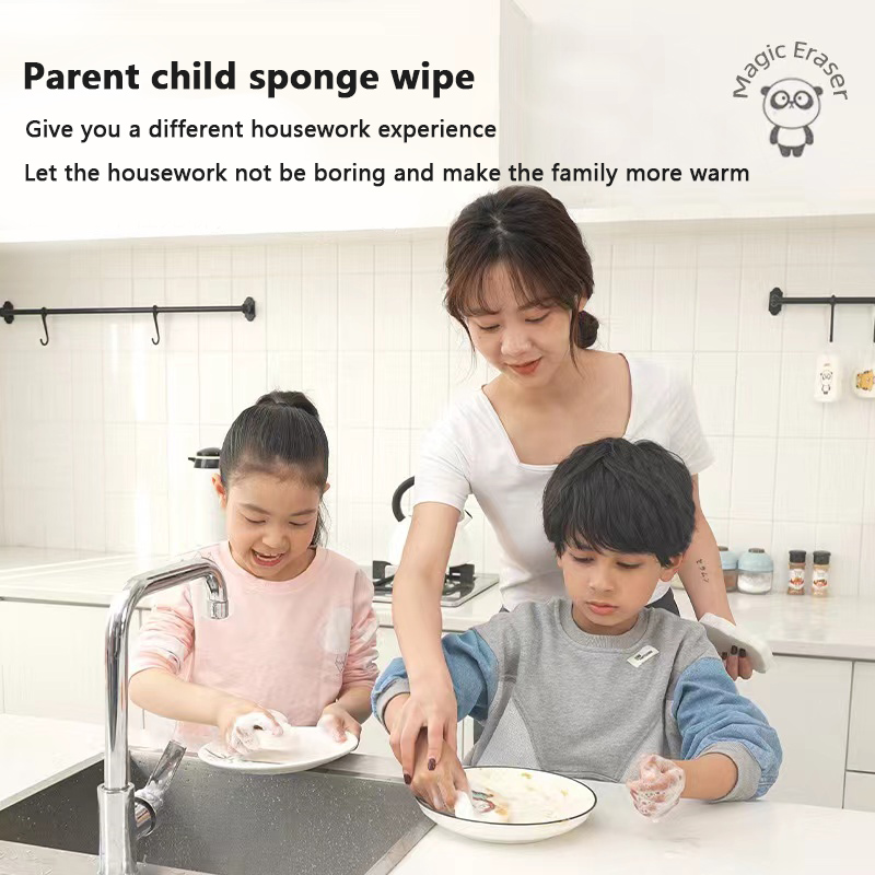 [Compressed wood pulp cotton cartoon sponge wipe] Dishwashing sponge absorbs water and does not stick to oil natural wood pulp sponge magic wipe thumbnail