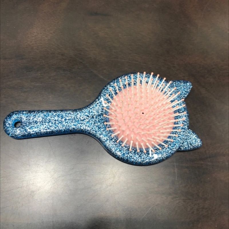 High-End Blue Bottom Cat Shape Comb Specification drawing