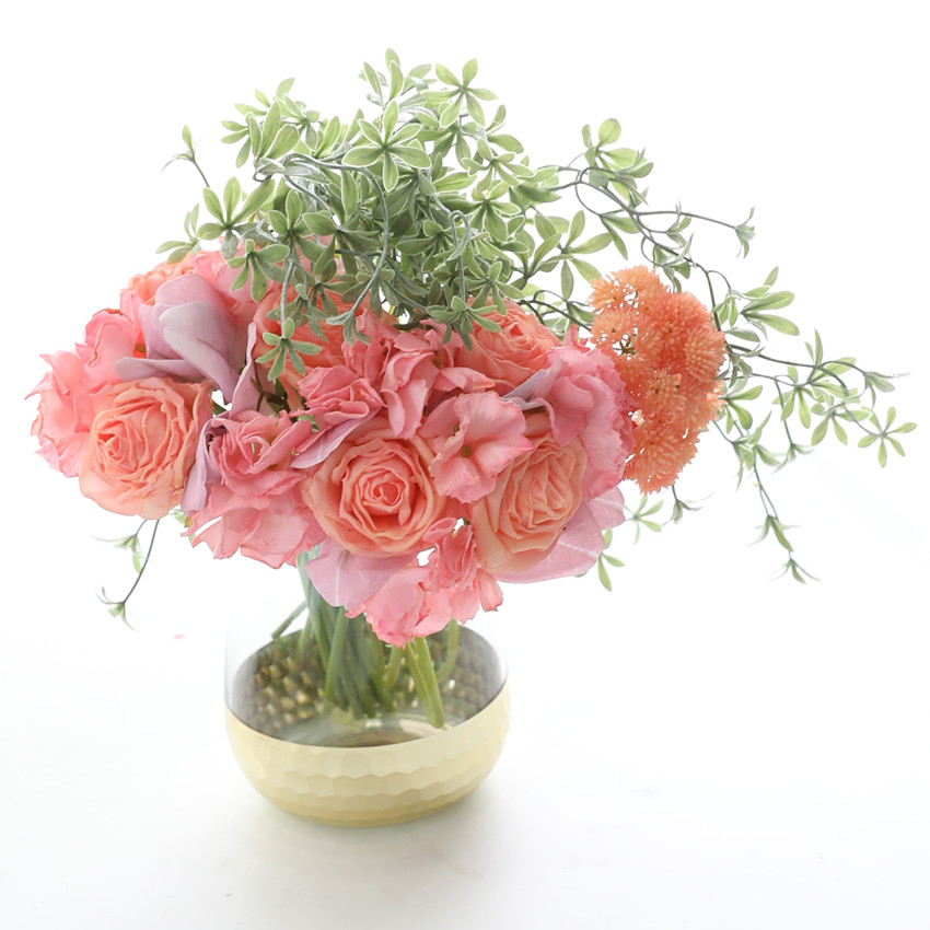 Artificial flower moisturizing rose hydrangea bouquet, artificial flower home decoration cross-border bouquet edge rose wedding hand bouquet HD746 pic 1