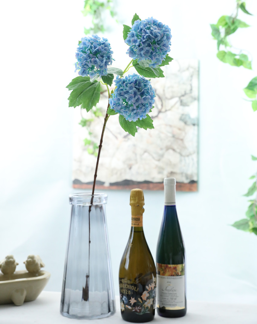 Artificial hydrangea, silk flower, 3 snowballs, artificial flower pods, home decoration, high-end hydrangea, wedding decoration, tree planting L1969 pic 5