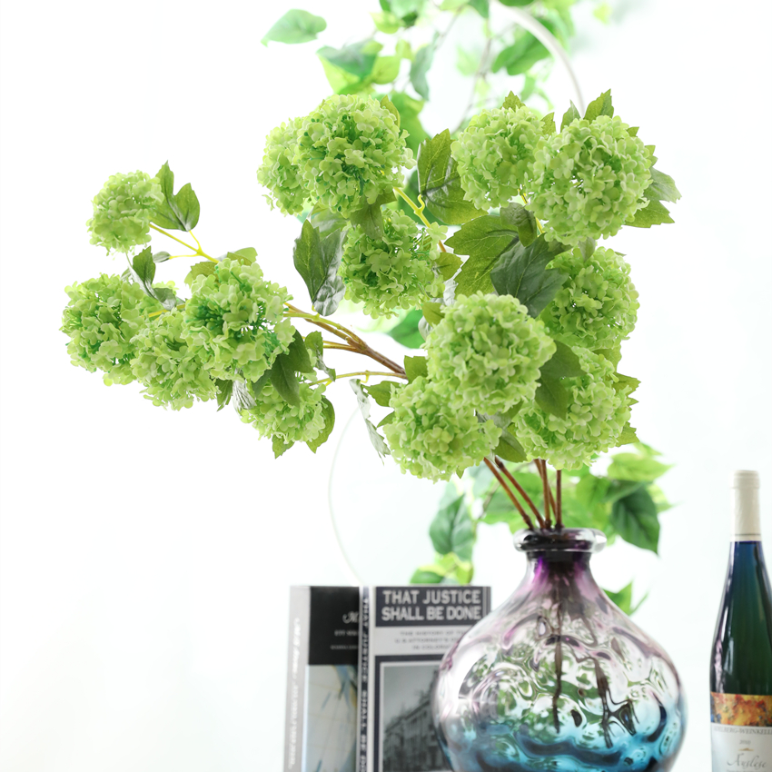 Artificial hydrangea, silk flower, 3 snowballs, artificial flower pods, home decoration, high-end hydrangea, wedding decoration, tree planting L1969 pic 3