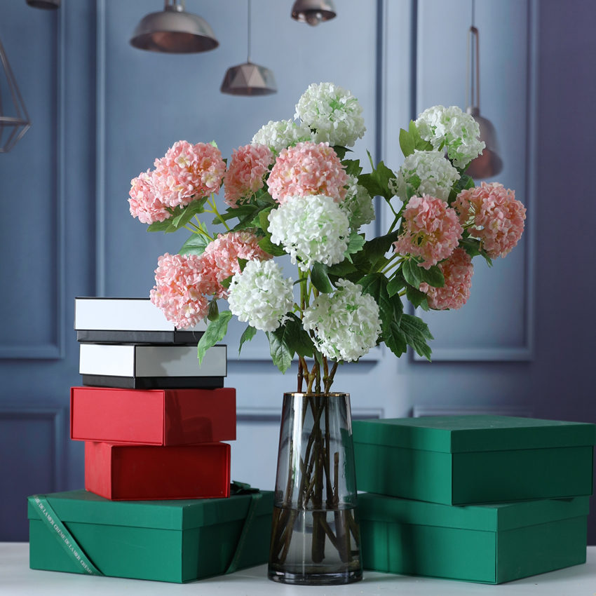 Artificial hydrangea, silk flower, 3 snowballs, artificial flower pods, home decoration, high-end hydrangea, wedding decoration, tree planting L1969 pic 1