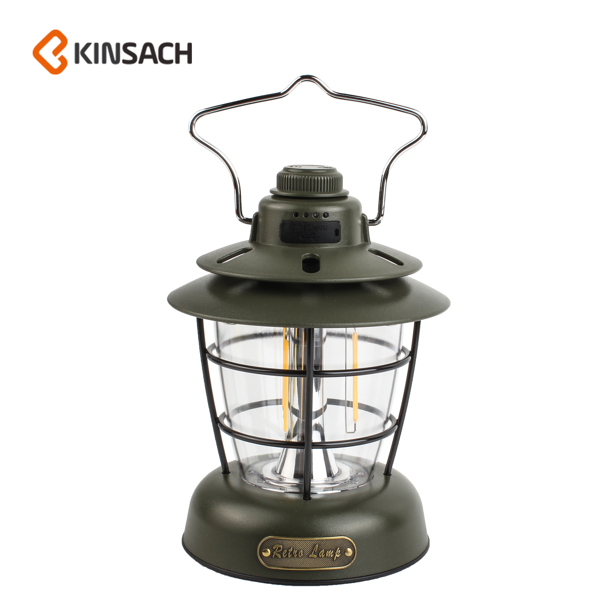 Tent outdoor LED camping tent light Portable searchlight Camping light portable hanging hand light type-c charging retro