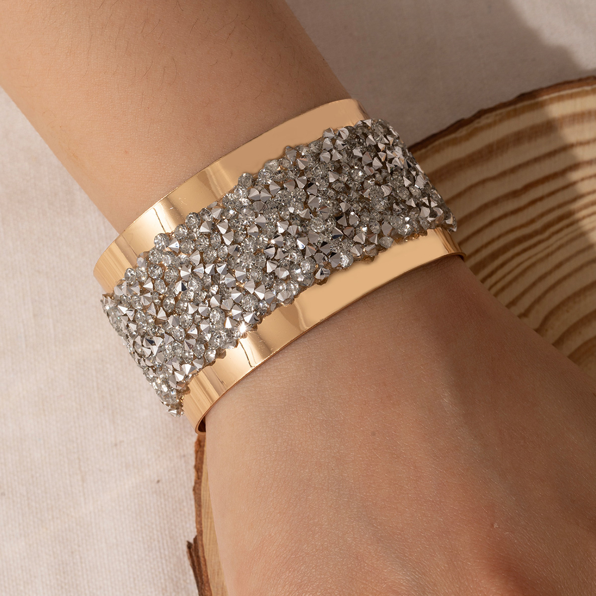 Fashion chic women's over-the-top bracelet with white diamond thumbnail