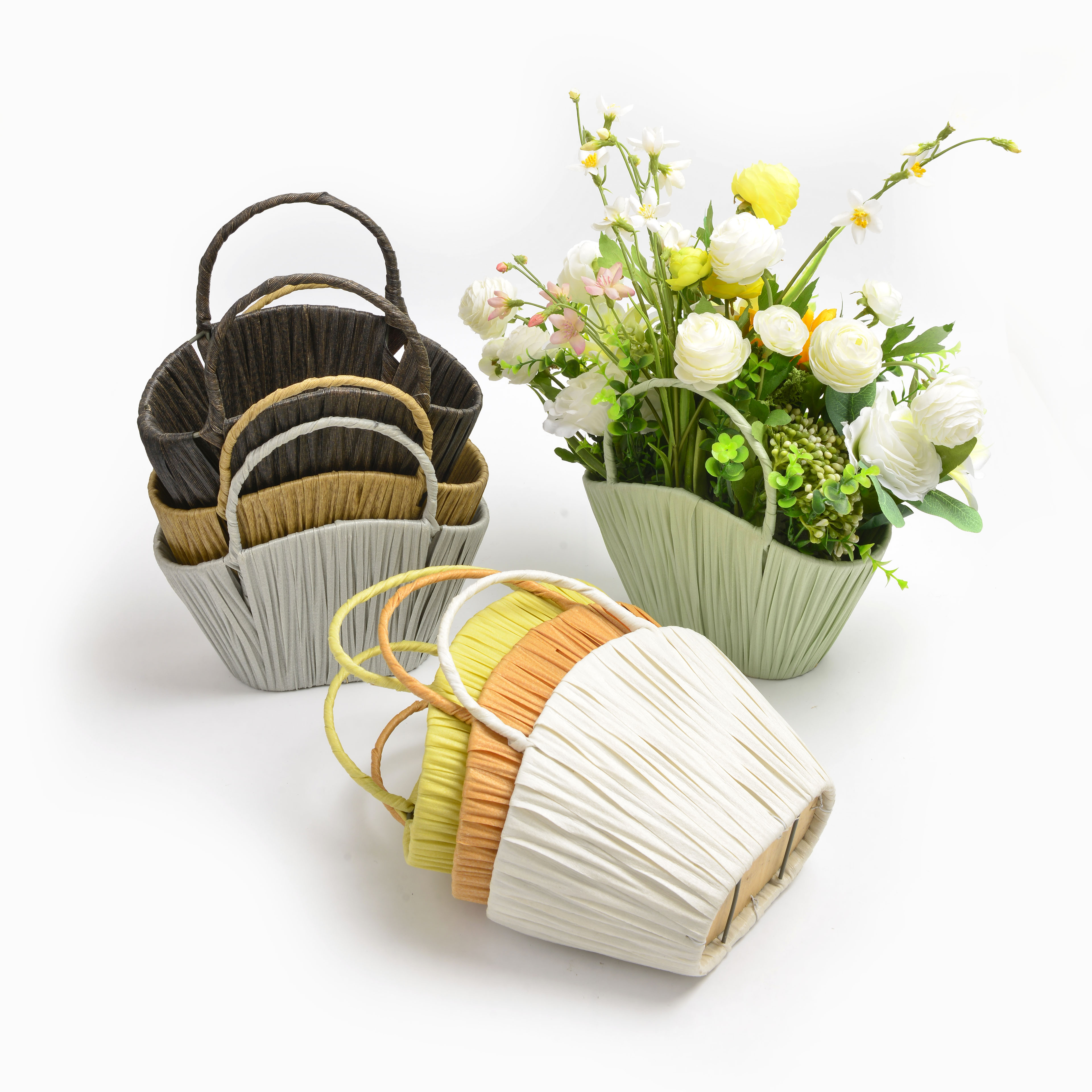 The new multi-colored hand-woven flower basket, which has become popular online in 2022 thumbnail