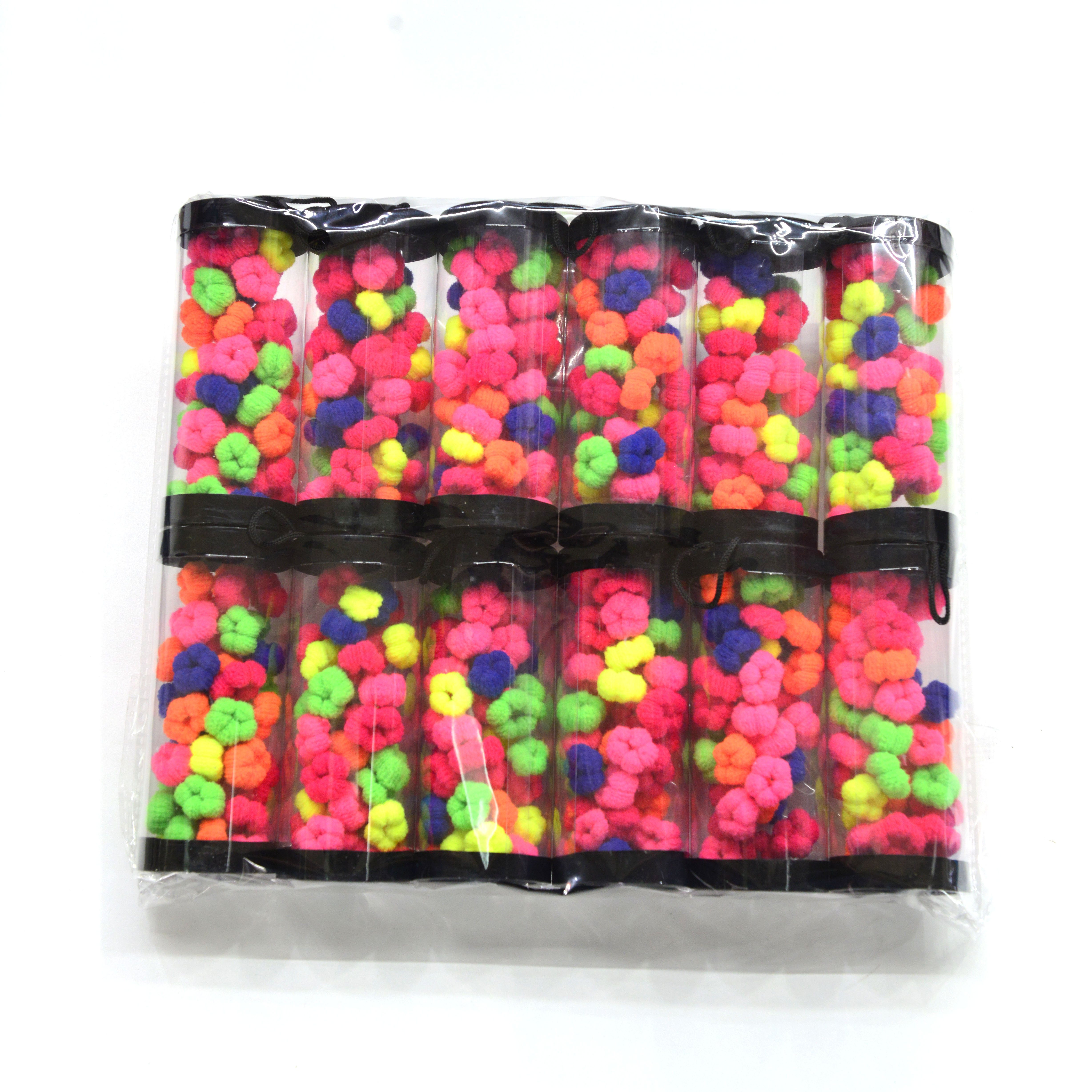 2022 new Internet celebrity explosive style of about 40 nylon floret teeth nylon tube leather band mixed color hair ring thumbnail