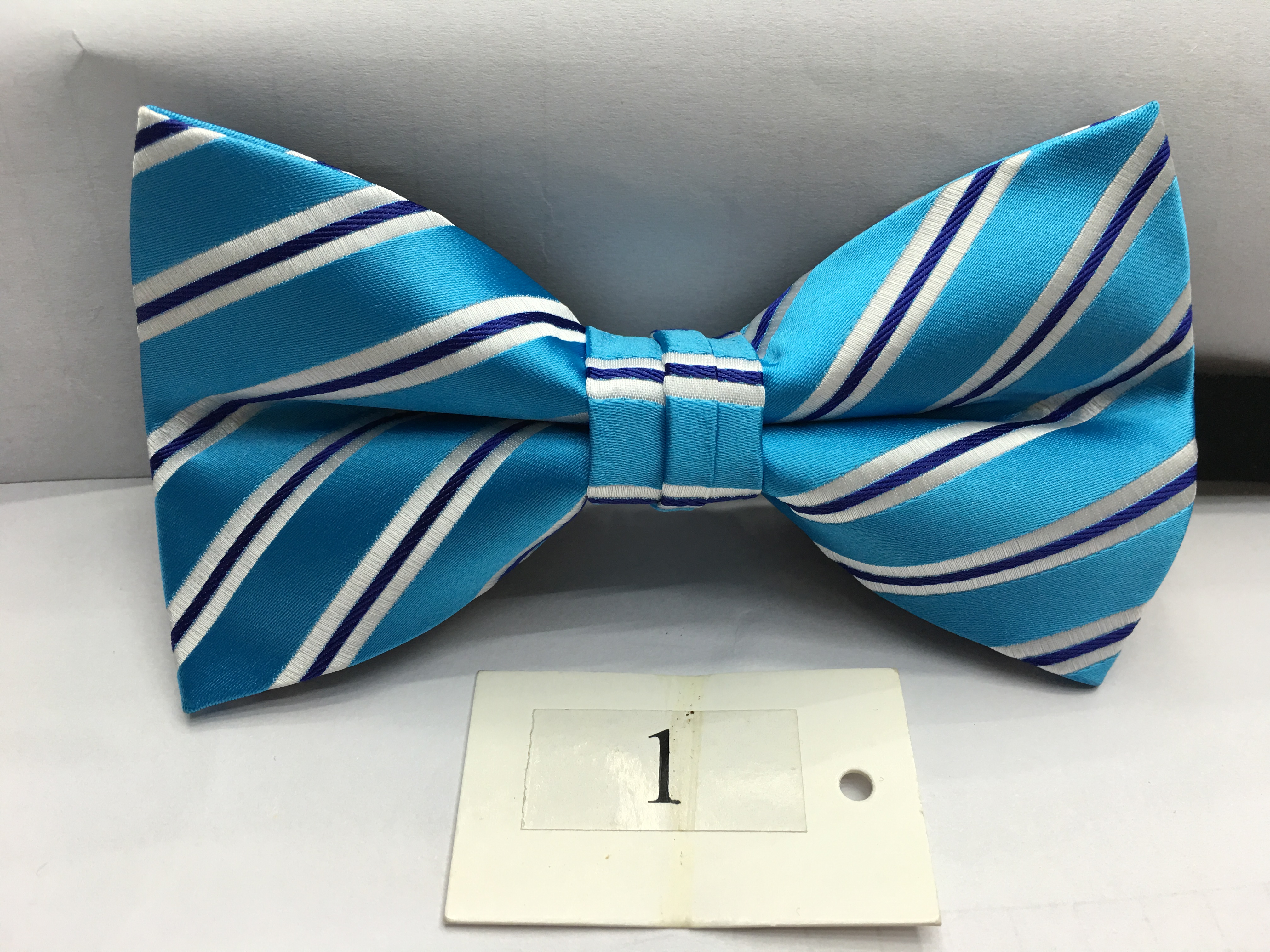 Manufacturers direct selling men's formal dress twill stripe single fold flower bud suit bow tie trendy explosion bow to sample custom thumbnail