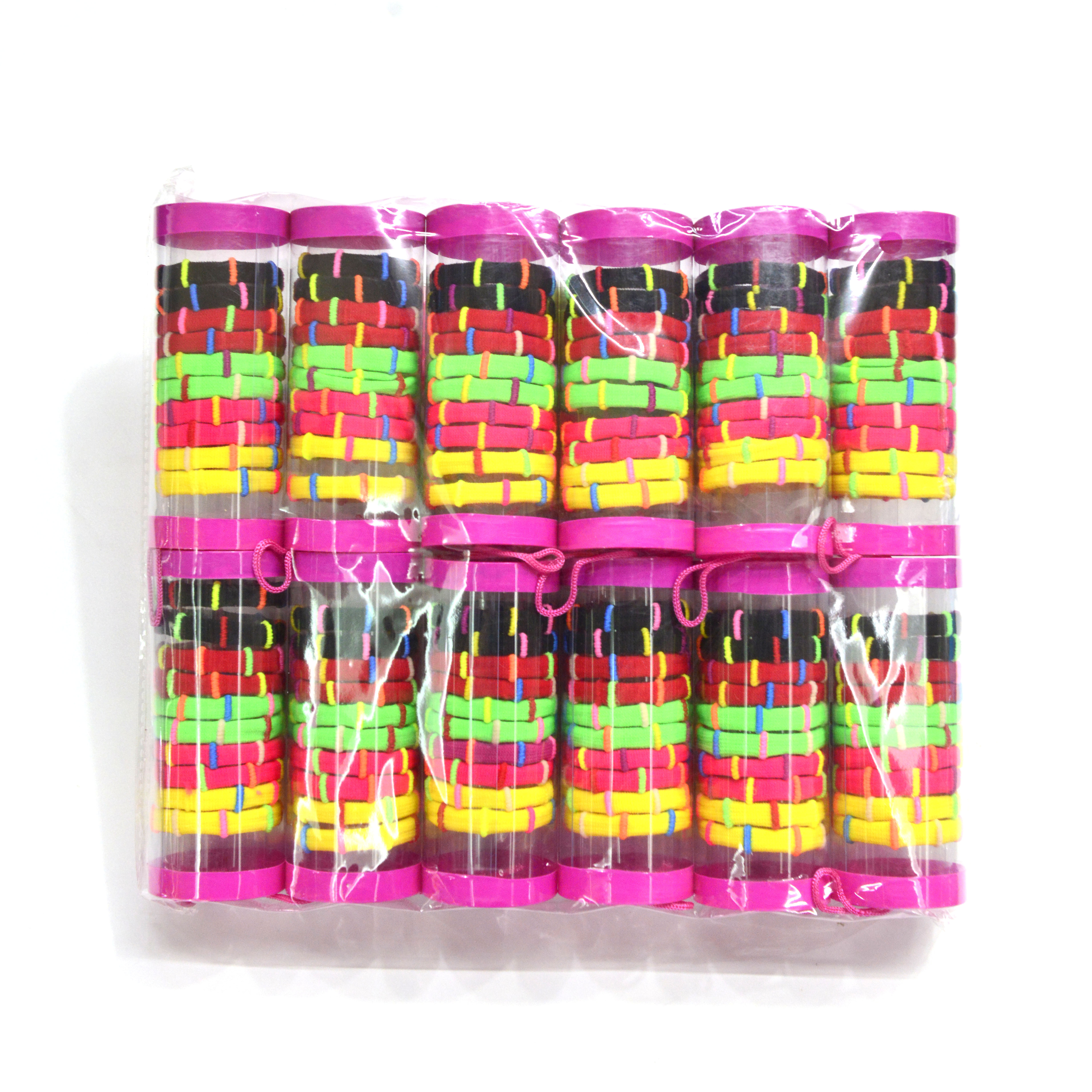 2022 new Internet celebrity pop 10 bamboo watermelon ball nylon tube leather band mixed color hair ring thumbnail