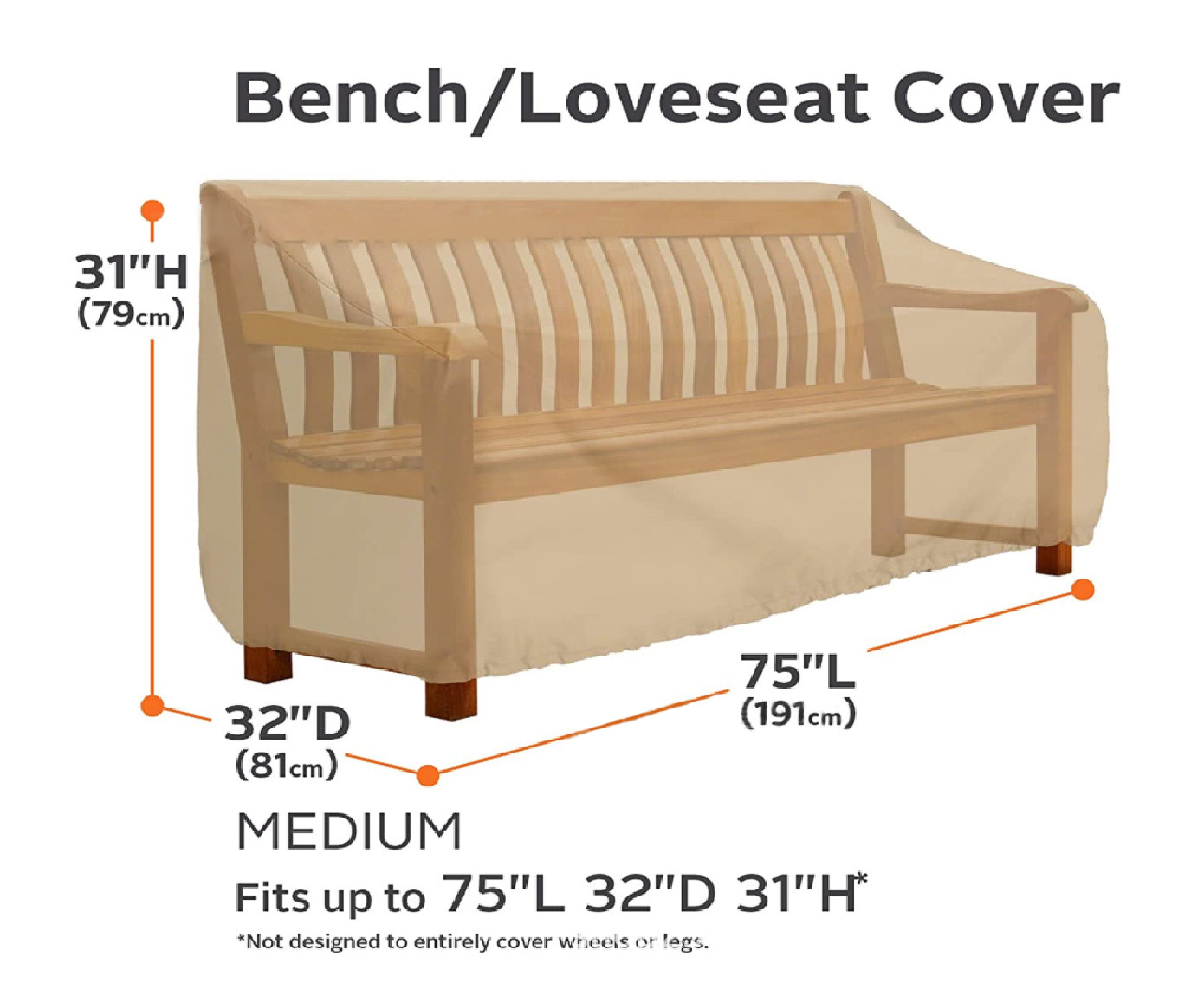 跨境热卖亚马逊沙发罩 420涂银长凳罩子 防水耐用厚重75英寸庭院椅子罩详情3