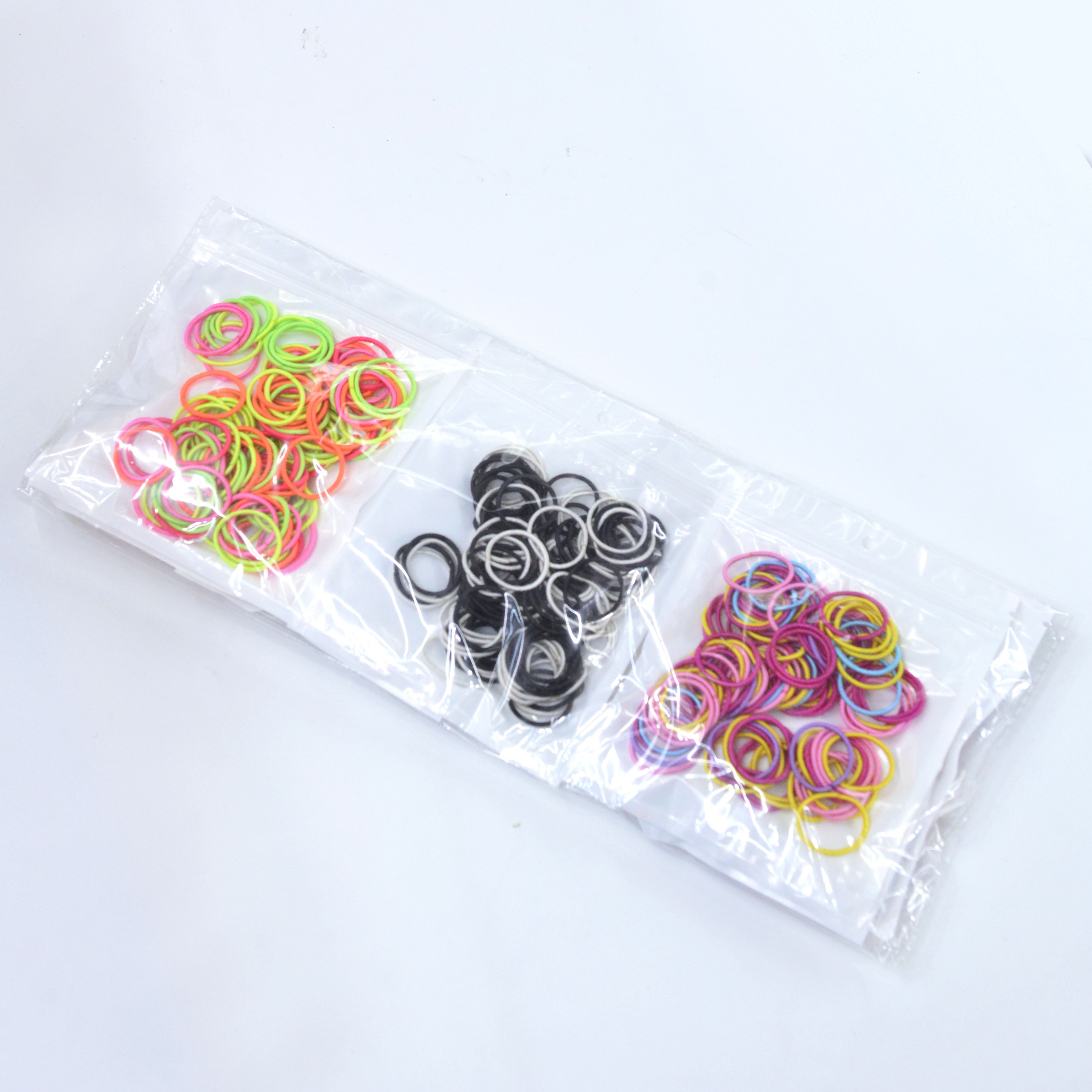 The 2022 new Internet celebrity bag contains 100 children's rubber band mixed color scrunchie hair accessories thumbnail