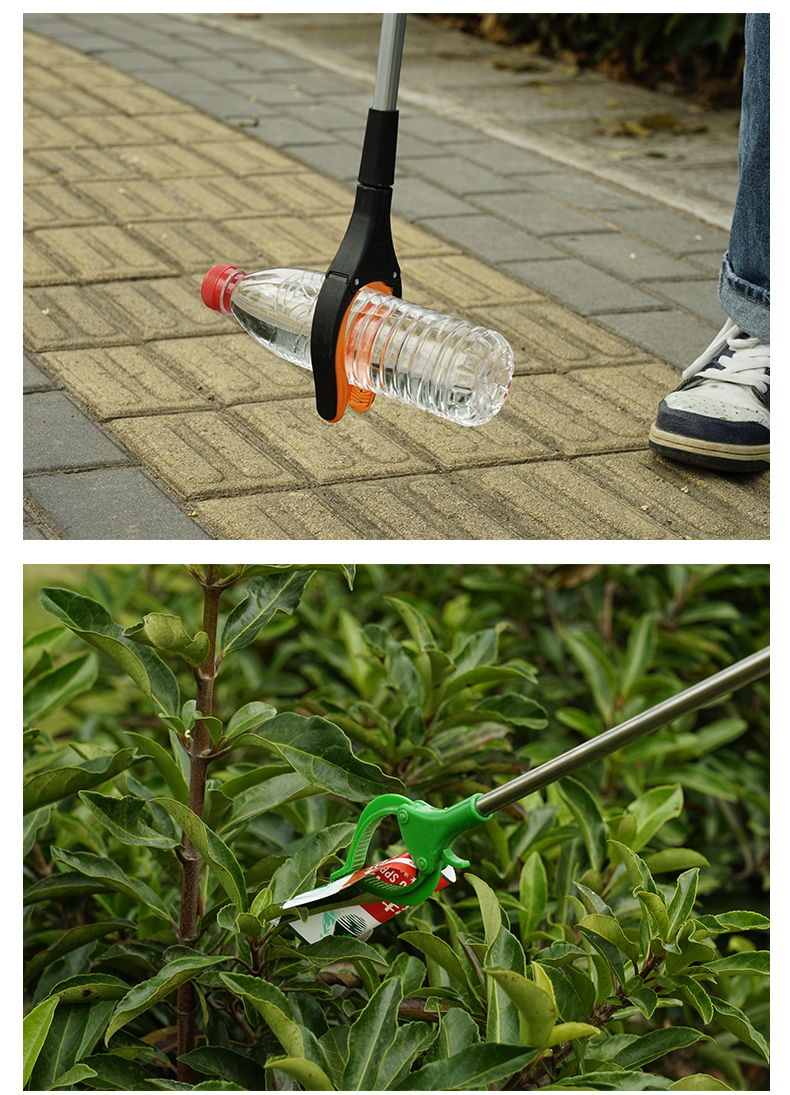 新款可折叠垃圾夹取物抓手卫生捡拾器不锈钢火钳垃圾拾取器长夹子详情30