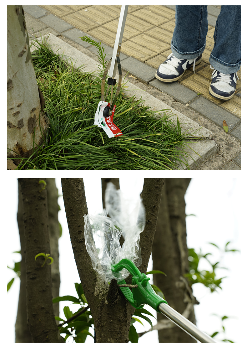 新款可折叠垃圾夹取物抓手卫生捡拾器不锈钢火钳垃圾拾取器长夹子详情31