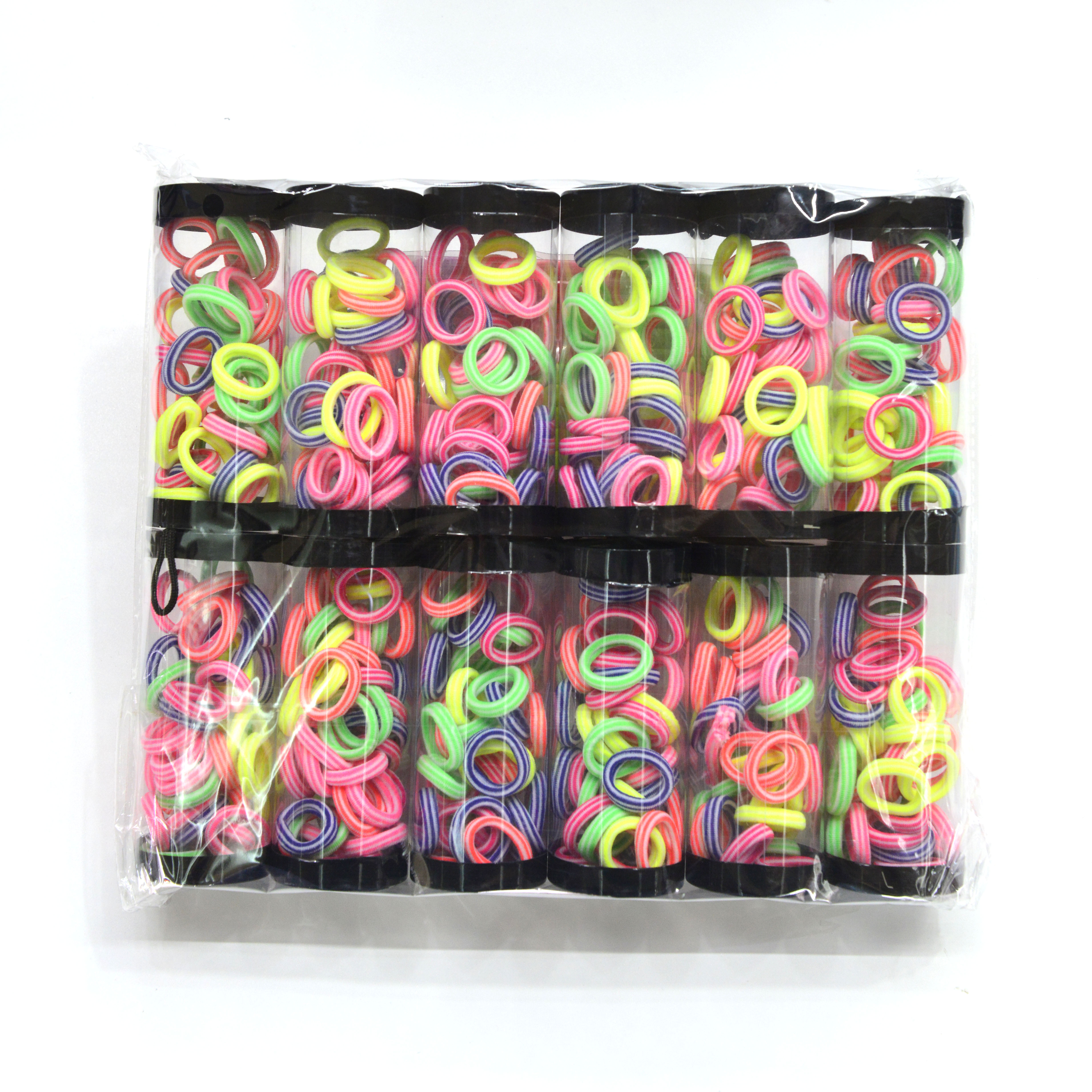 2022 new Internet celebrity explosive 50 about 3.5-inch two-color ring ring nylon rubber band tube rubber band mixed color hair ring accessories thumbnail