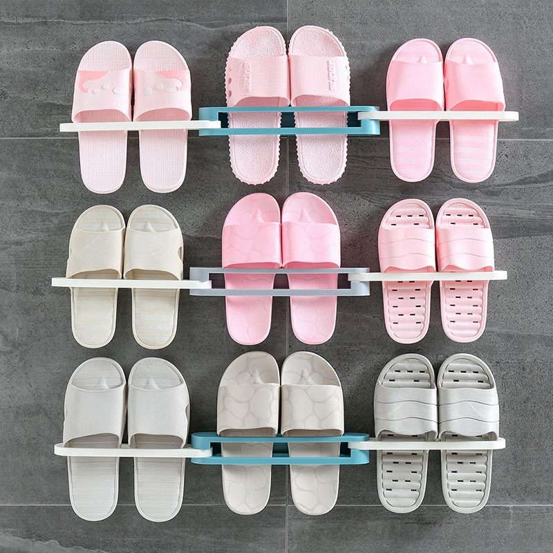 Creative foldable 3-in-1 slipper holder