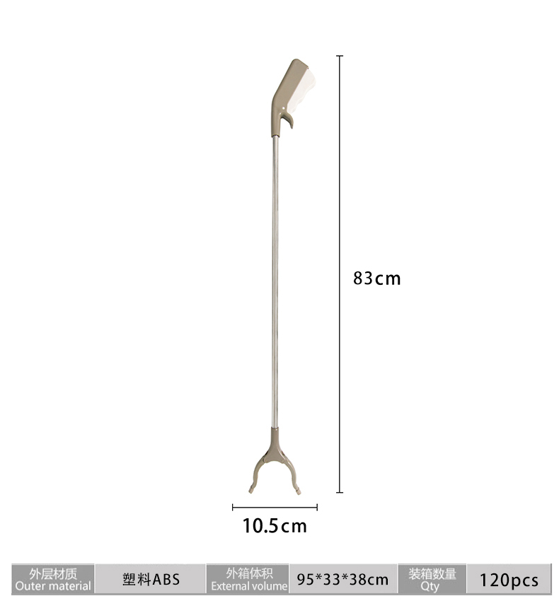 新款可折叠垃圾夹取物抓手卫生捡拾器不锈钢火钳垃圾拾取器长夹子详情18
