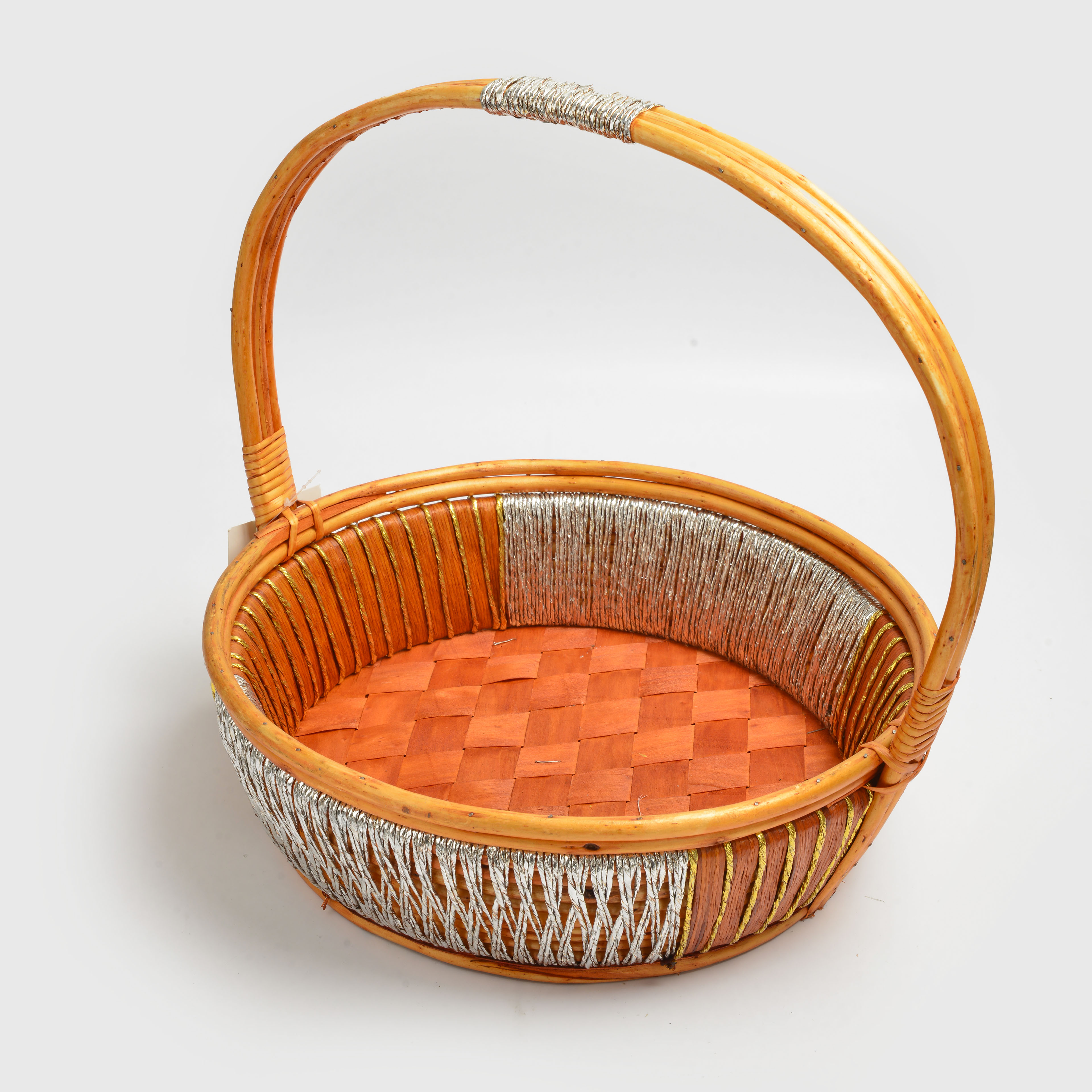 2022 New Network Celebrity Round Bamboo Woven Flower Basket Specification drawing