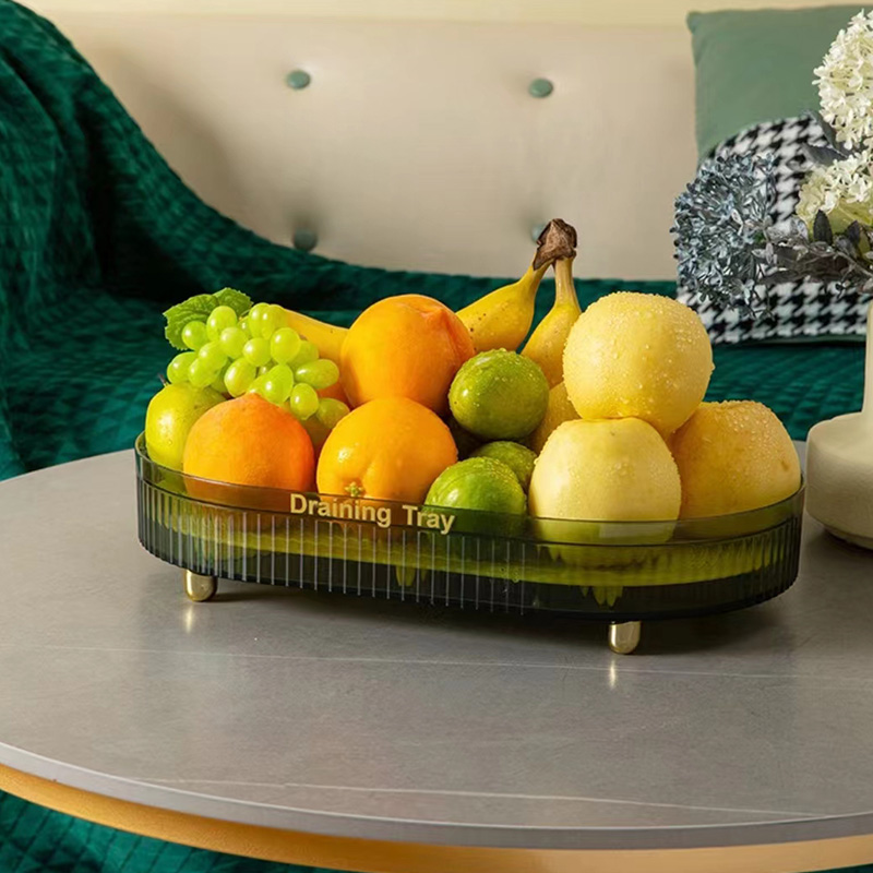 A light luxury double-layer draining tray for tea cups, water cups, tea trays, rectangular fruit trays, and creative multi-functional draining trays pic 1