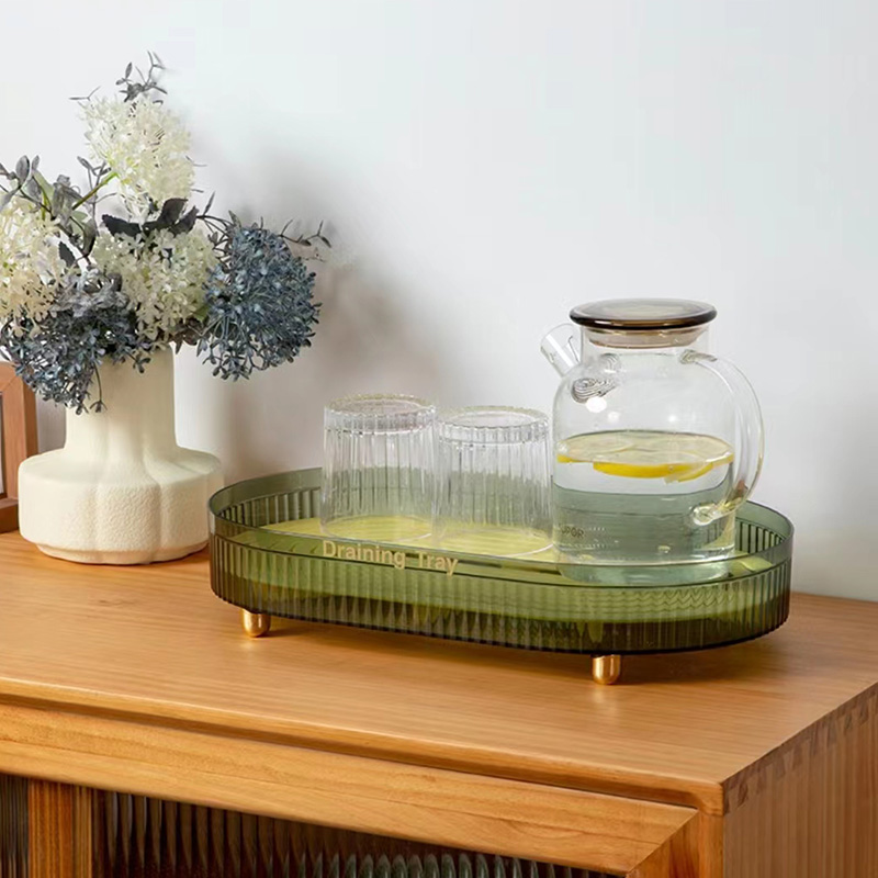 A light luxury double-layer draining tray for tea cups, water cups, tea trays, rectangular fruit trays, and creative multi-functional draining trays pic 2