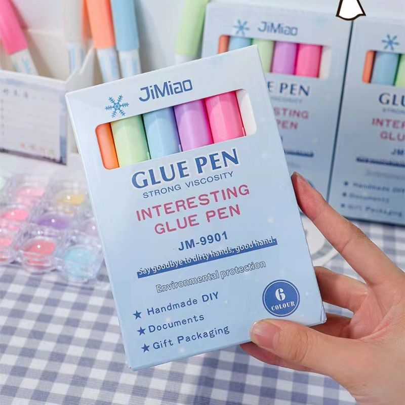 9901笔形点点胶彩色创意点胶笔手账手工笔速干胶水简约高颜值胶笔大容量彩胶