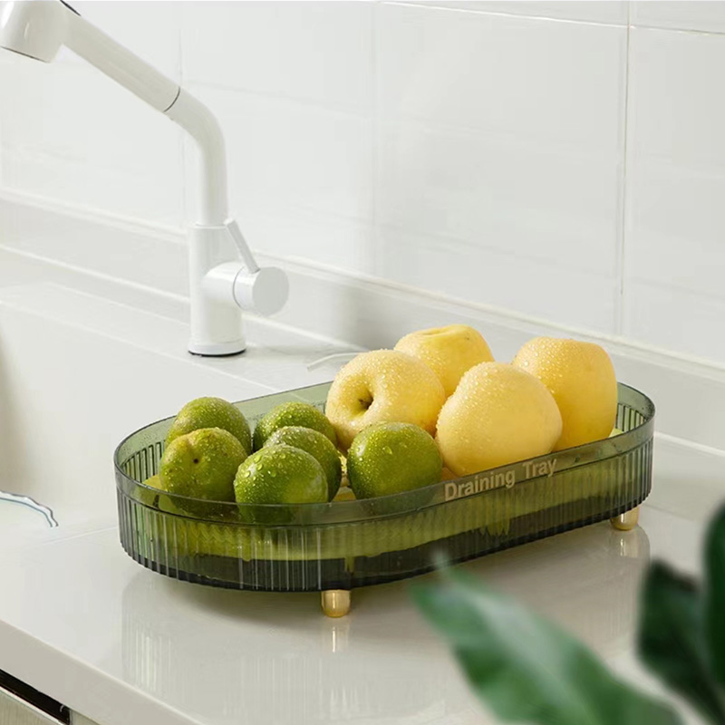 A light luxury double-layer draining tray for tea cups, water cups, tea trays, rectangular fruit trays, and creative multi-functional draining trays pic 3