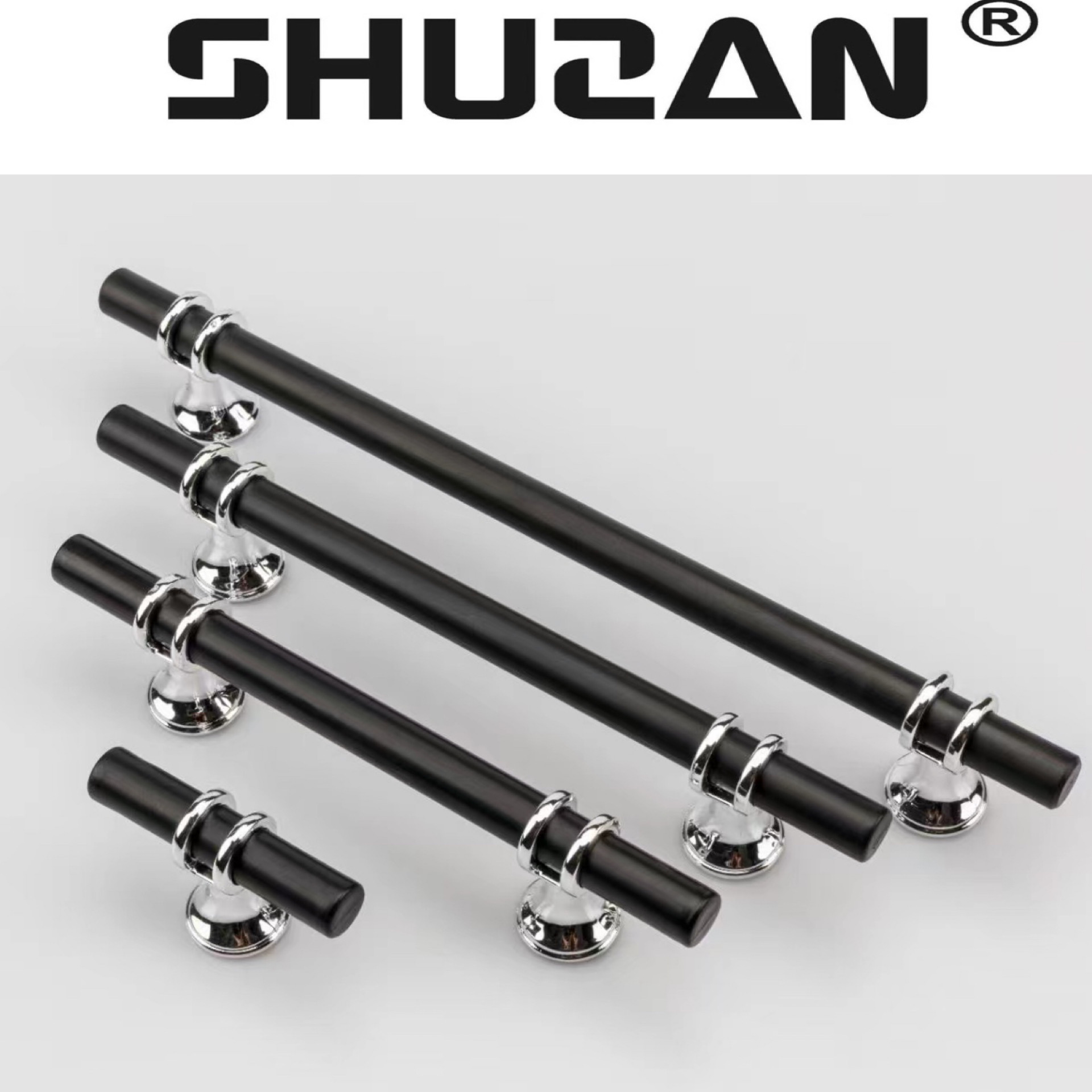Factory Direct Sale Of Wardrobe Door Handles, Golden Aluminum Alloy Drawers, Kitchenware And Furniture, Black T-Shaped Single-Hole Handles