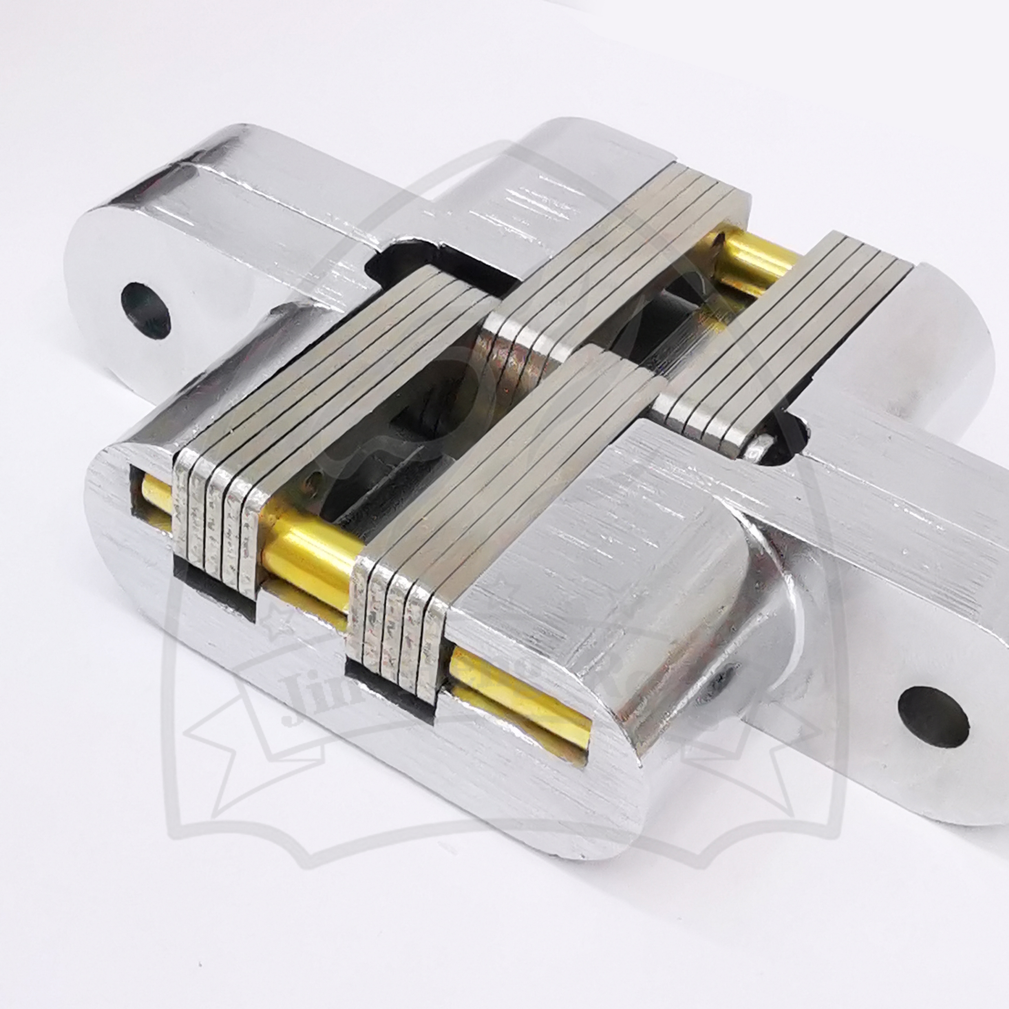 Zinc-alloy cross hinge hidden hinge hidden European folding door hinge large, medium and small dark hinge Specification drawing