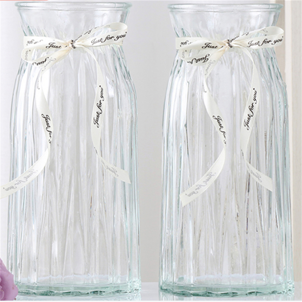 25 Origami transparent creative and simple Nordic water-grown flower arrangement glass vase, transparent glass living room decorative item
