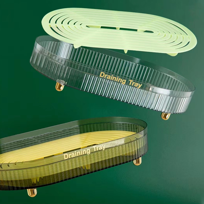 A light luxury double-layer draining tray for tea cups, water cups, tea trays, rectangular fruit trays, and creative multi-functional draining trays pic 5