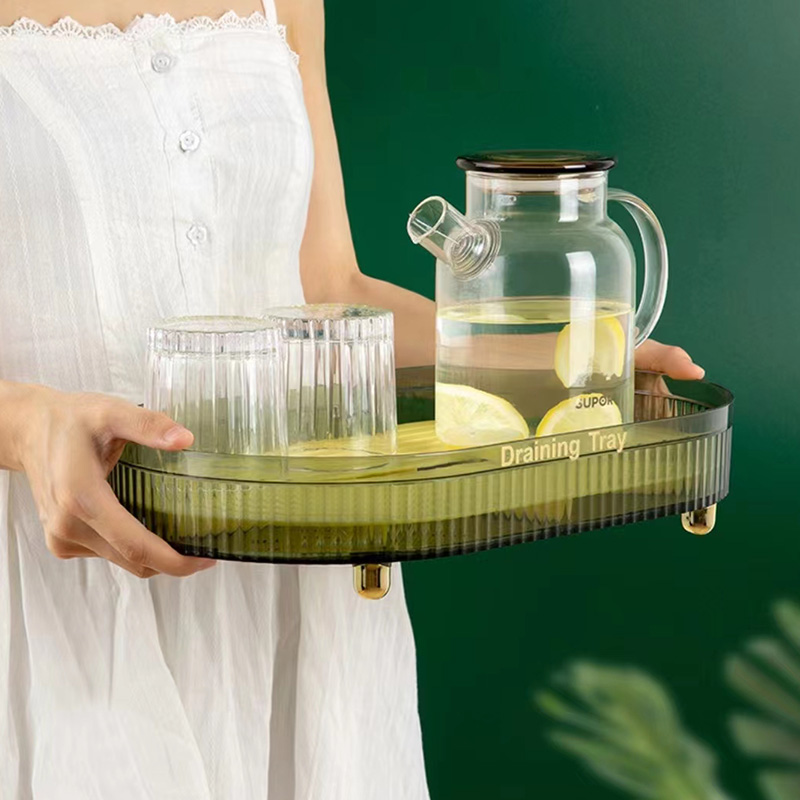 A light luxury double-layer draining tray for tea cups, water cups, tea trays, rectangular fruit trays, and creative multi-functional draining trays pic 4