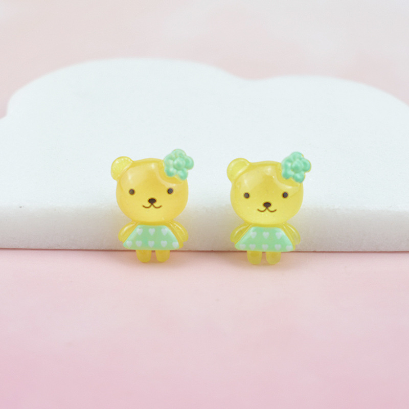 (Pack 500) Jelly Transparent Manufacturers Spot Cute Cartoon Animal Skirt Bear Resin Accessories Diy Headdress Mobile Phone Case Toy Decoration Accessories Specification drawing