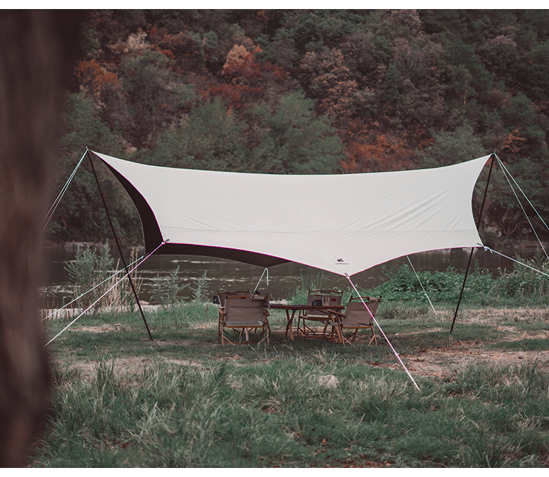 Xanuoduoji outdoor black rubber hexagonal canopy camping thickened rainproof, sunshade and portable simple canopy pic 3