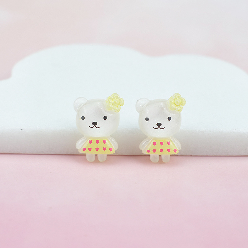 (Pack 500) Jelly Transparent Manufacturers Spot Cute Cartoon Animal Skirt Bear Resin Accessories Diy Headdress Mobile Phone Case Toy Decoration Accessories Item Picture