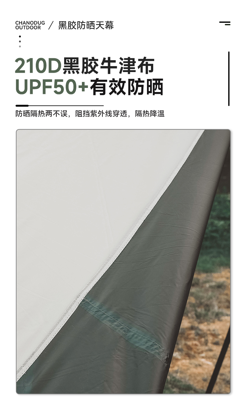 Xanuoduoji outdoor black rubber hexagonal canopy camping thickened rainproof, sunshade and portable simple canopy pic 16