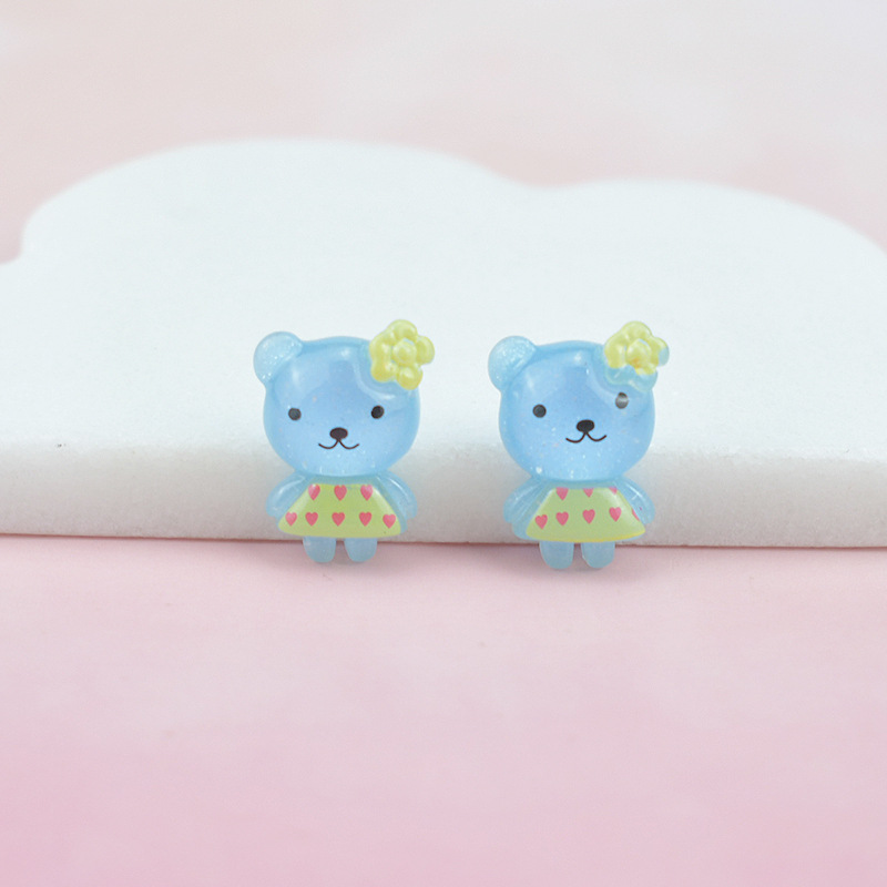 (Pack 500) Jelly Transparent Manufacturers Spot Cute Cartoon Animal Skirt Bear Resin Accessories Diy Headdress Mobile Phone Case Toy Decoration Accessories Application Scenario