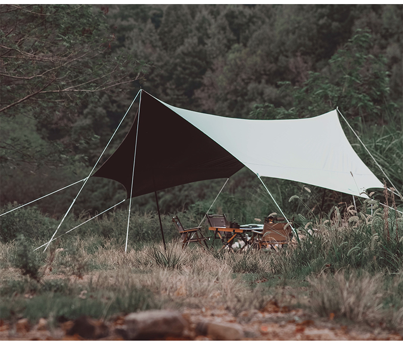 Xanuoduoji outdoor black rubber hexagonal canopy camping thickened rainproof, sunshade and portable simple canopy pic 4