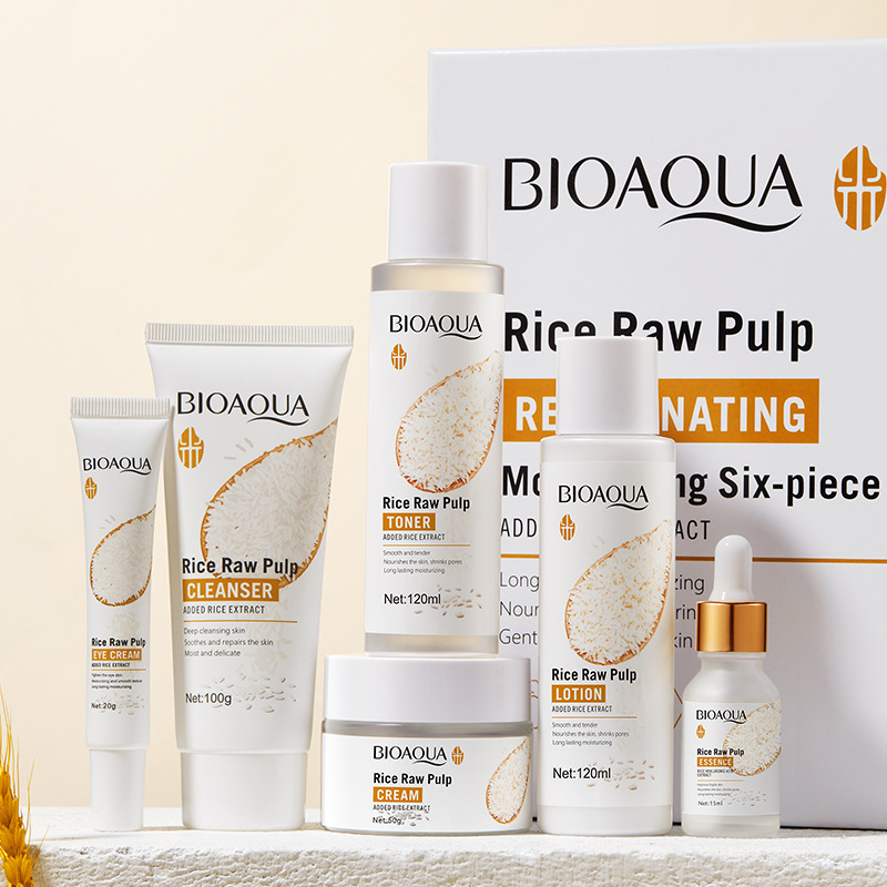 BIOAOUA大米原浆嫩肤保湿六件套滋润补水护肤套装 