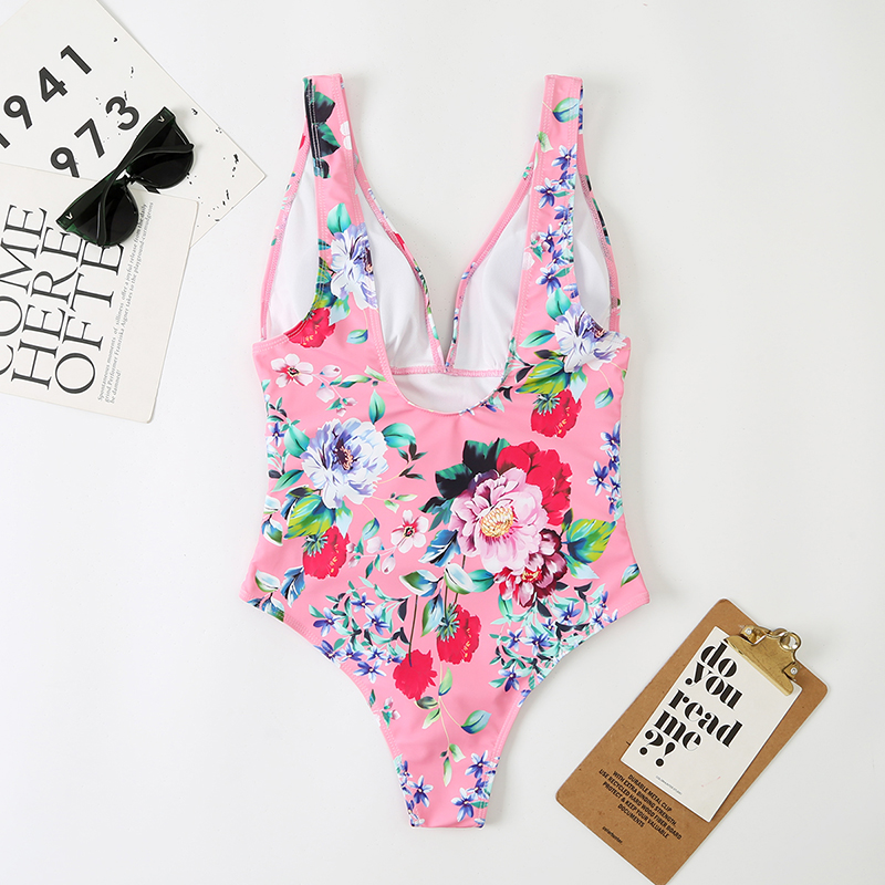[Factory Direct Sales] New Amazon Cross-Border Sexy One-Piece Swimsuit Foreign Trade Halter Bikini 2022 Europe And The United States Belly Skinny Swimsuit Women's Swimsuit Manufacturers Wholesale Bikini Print details Picture
