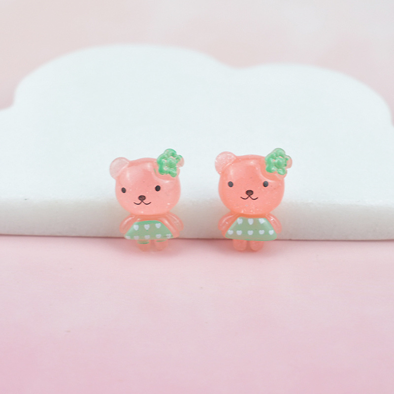 (Pack 500) Jelly Transparent Manufacturers Spot Cute Cartoon Animal Skirt Bear Resin Accessories Diy Headdress Mobile Phone Case Toy Decoration Accessories details Picture