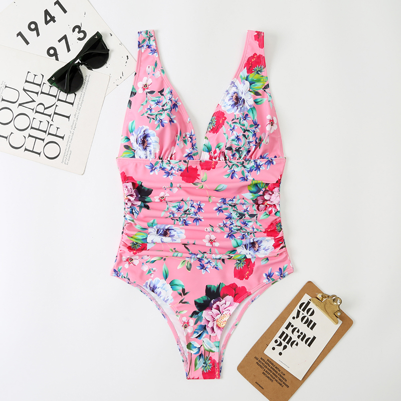 [Factory Direct Sales] New Amazon Cross-Border Sexy One-Piece Swimsuit Foreign Trade Halter Bikini 2022 Europe And The United States Belly Skinny Swimsuit Women's Swimsuit Manufacturers Wholesale Bikini Print