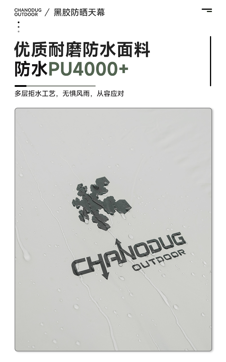 Xanuoduoji outdoor black rubber hexagonal canopy camping thickened rainproof, sunshade and portable simple canopy pic 17