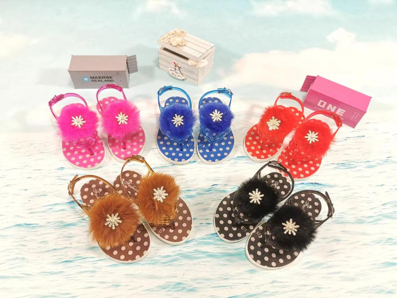 2022 Furry small sandals PVC