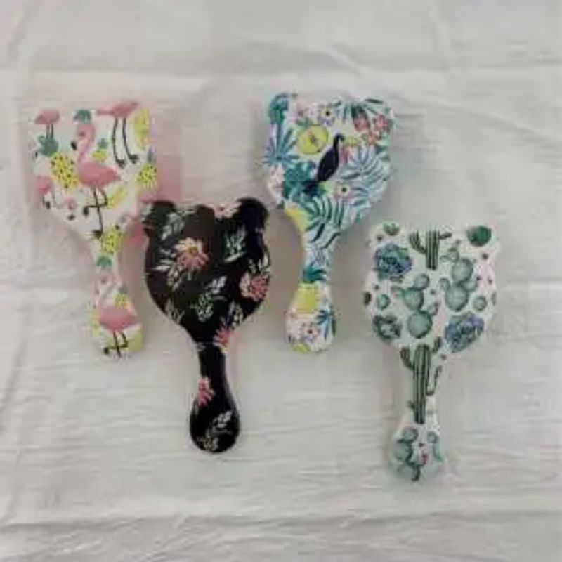 Small floral hair comb, long hair with air bag, wide curly hair comb, air cushion comb, head massage comb, large tooth printed comb, wide tooth hair comb