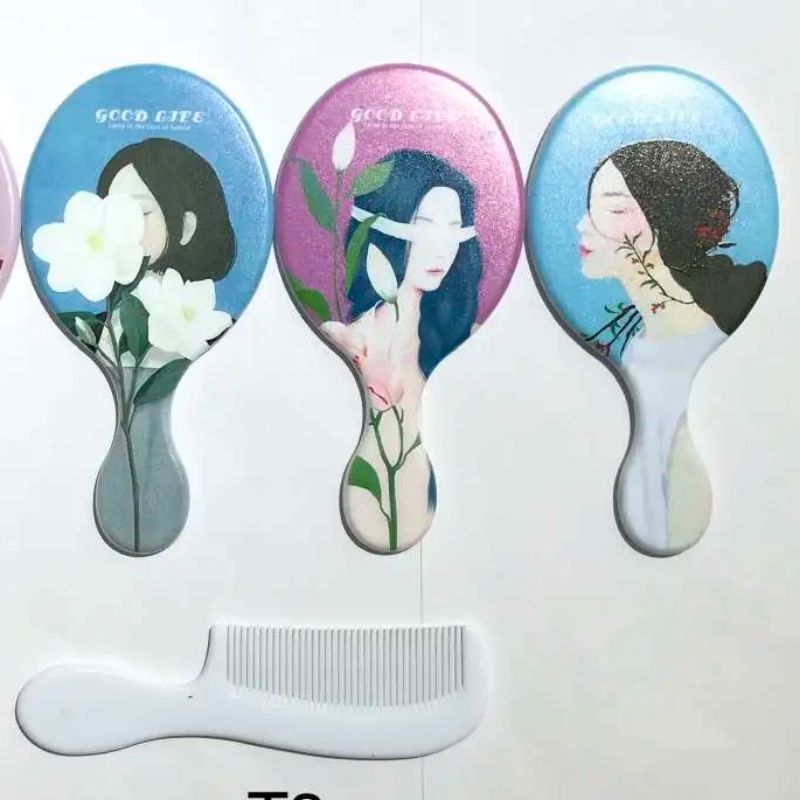 Hair styling comb T03, long hair air bag wide curling comb, air cushion comb, head massage comb, large teeth printed comb, wide teeth for hair styling details Picture