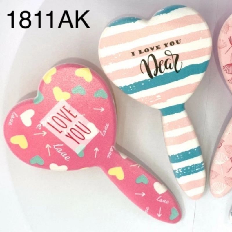 Heart-shaped air cushion massage comb, plastic massage anti-static comb, plastic printed cute airbag comb details Picture