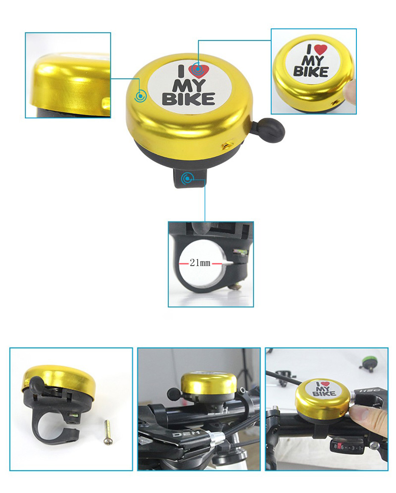 220812 Red Heart aluminum bell bicycle hand-pulled bell Heart Small Diameter Bicycle bell Aluminum alloy bell Bicycle Bell Thumb Bell horn pic 5