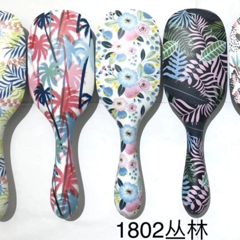 美发梳丛林印花气垫按摩梳塑料按摩防静电梳子塑料印花可爱气囊梳子
