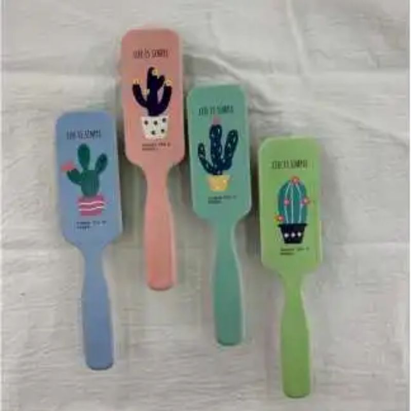 Hair comb: Cactus long hair air bag wide curly hair comb, air cushion comb, head massage comb, large teeth printed comb, wide teeth hair comb