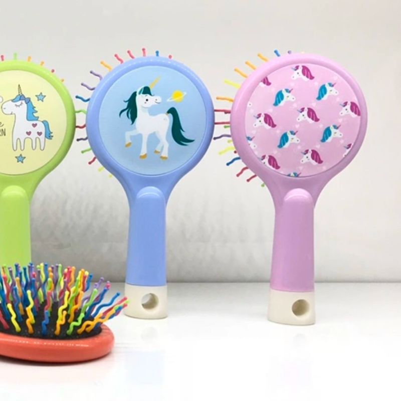 Unicorn air cushion massage comb, plastic massage anti-static comb, plastic printed cute airbag comb Specification image