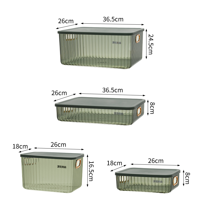PET three-color storage box with lid pic 10